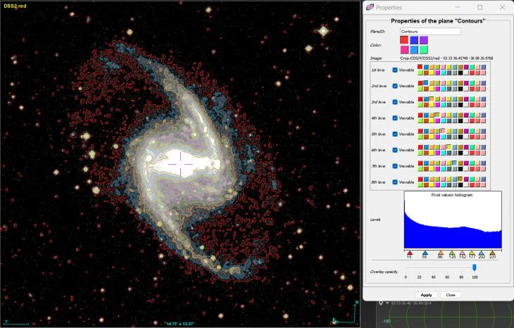NGC 1365 con isofotas internas alargadas a lo largo de la barra